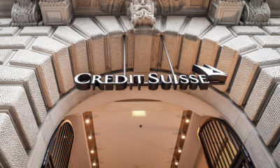 Das Logo der Credit Suisse am Hauptsitz am Zuercher Paradeplatz fotografiert am Donnerstag, 18. Januar 2018, in Zuerich. (KEYSTONE/Melanie Duchene)