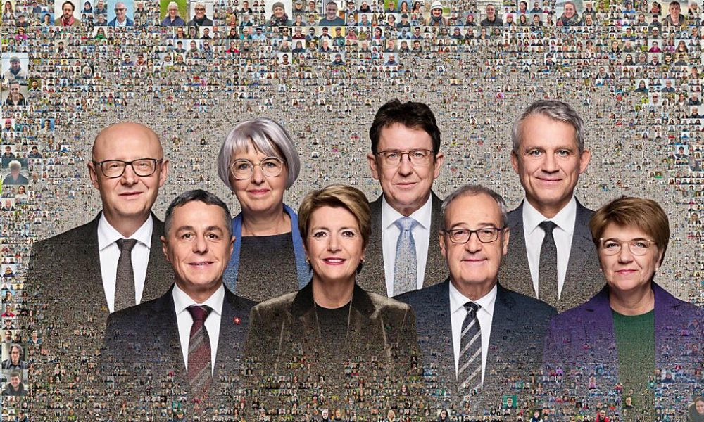 La photo officielle 2025 du Conseil fédéral est une mosaïque La photo officielle 2025 du Conseil fédéral est une mosaïque